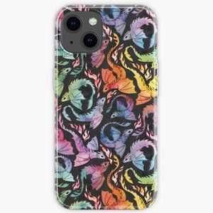 Dragon fire dark rainbow iPhone Case